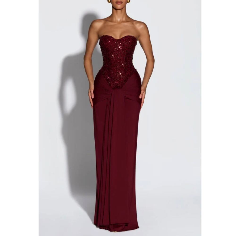 Babyboo Burgundy Carina Maxi Dress Size XL